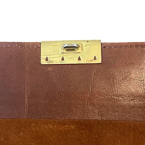 Vintage Gary's Of California Brown Leather Clutch Envelope Bag Wallet - Picture 6 of 16